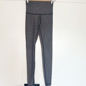 Lululemon Wunder Under Pant leggings 2 gray roll over full length yoga high low